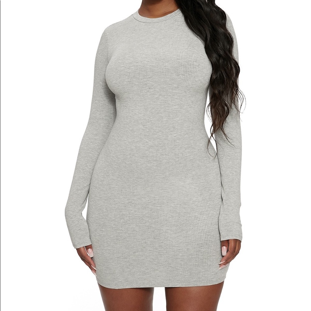 Naked Wardobe ribbed mini dress
